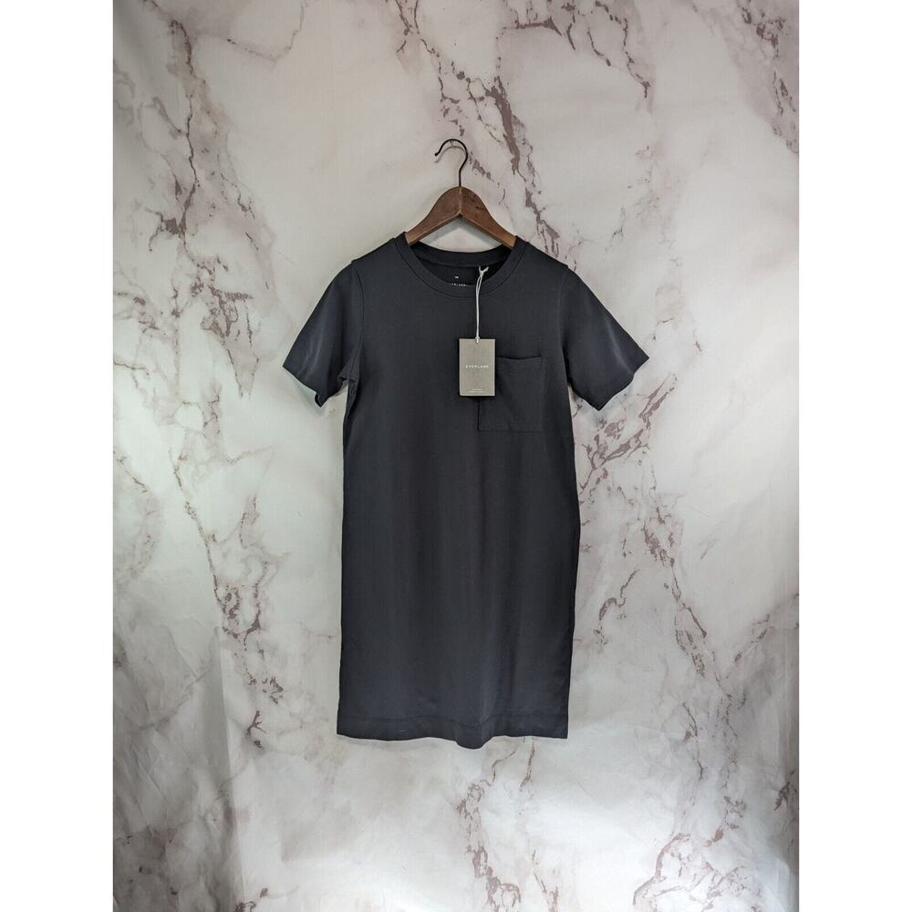 Everlane Dress Women XXS 2XS Black T Shirt Pocket Organic Cotton Mini Weekend